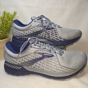 BROOKS RUNNING ADRENALINE GTS 21 MENS GRAY BLUE EUC